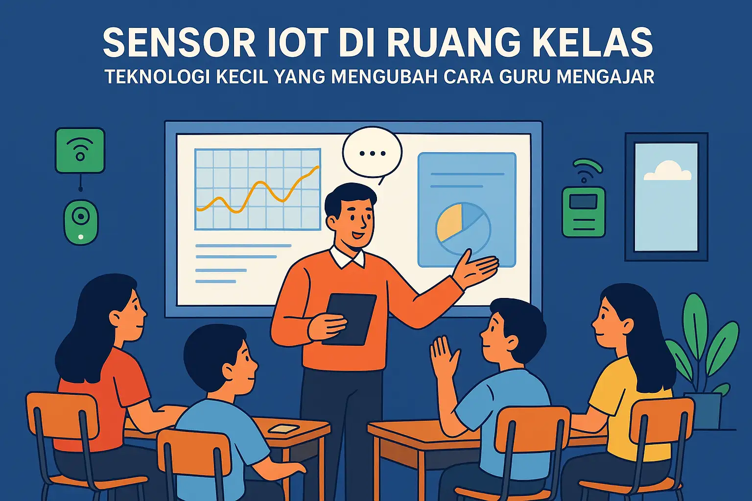 Sensor IoT di ruang kelas